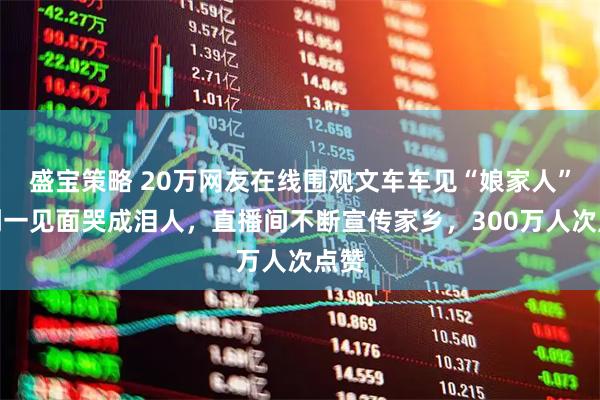 盛宝策略 20万网友在线围观文车车见“娘家人”，刚一见面哭成泪人，直播间不断宣传家乡，300万人次点赞
